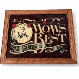 Vintage Moms Kitchen 1970’s Wall Art with Wooden Frame